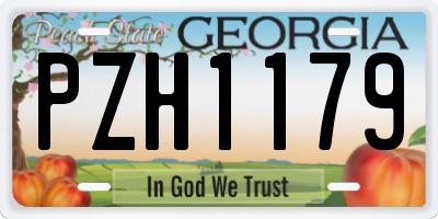 GA license plate PZH1179