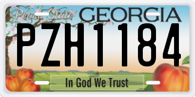 GA license plate PZH1184