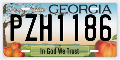 GA license plate PZH1186