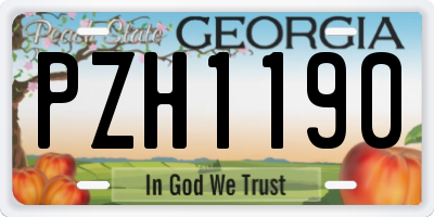 GA license plate PZH1190