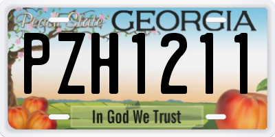 GA license plate PZH1211