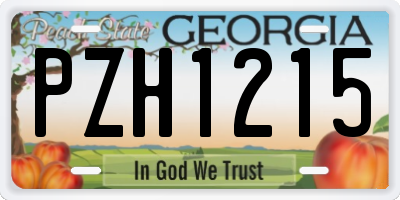 GA license plate PZH1215
