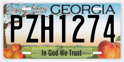 GA license plate PZH1274