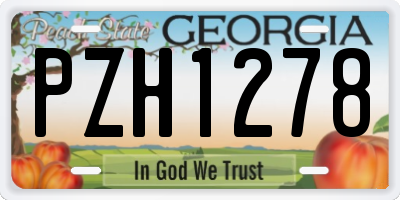 GA license plate PZH1278