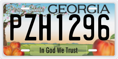 GA license plate PZH1296