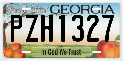 GA license plate PZH1327