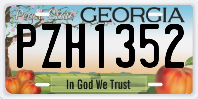 GA license plate PZH1352
