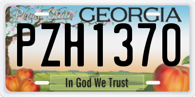 GA license plate PZH1370