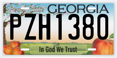 GA license plate PZH1380