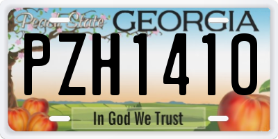 GA license plate PZH1410