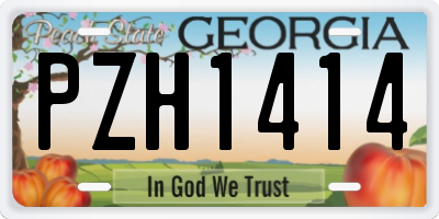 GA license plate PZH1414