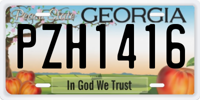 GA license plate PZH1416