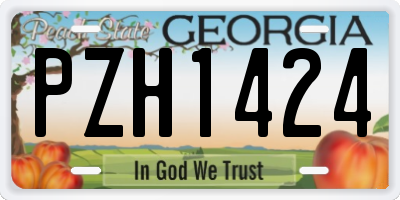 GA license plate PZH1424