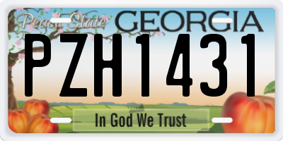 GA license plate PZH1431