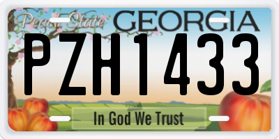 GA license plate PZH1433