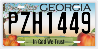 GA license plate PZH1449
