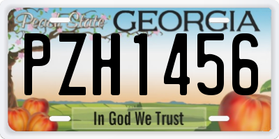 GA license plate PZH1456