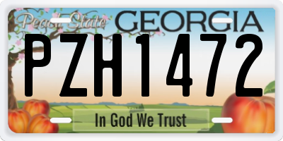 GA license plate PZH1472