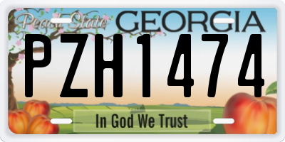 GA license plate PZH1474