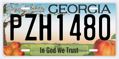 GA license plate PZH1480