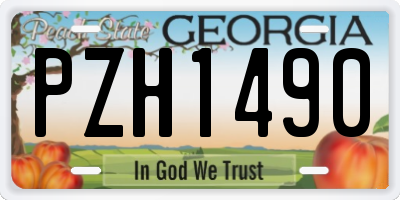 GA license plate PZH1490