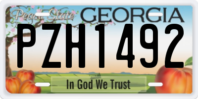 GA license plate PZH1492