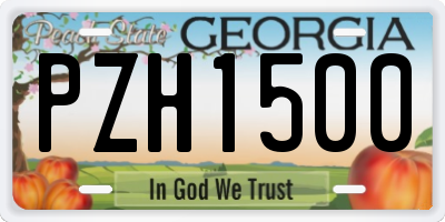 GA license plate PZH1500