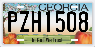 GA license plate PZH1508
