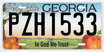 GA license plate PZH1533