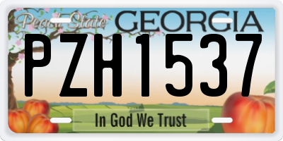 GA license plate PZH1537