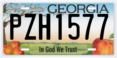 GA license plate PZH1577