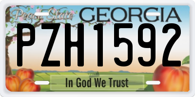 GA license plate PZH1592