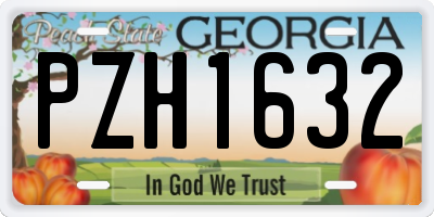 GA license plate PZH1632