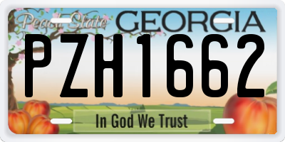 GA license plate PZH1662