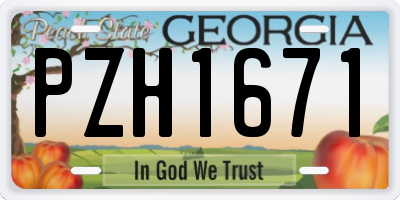 GA license plate PZH1671