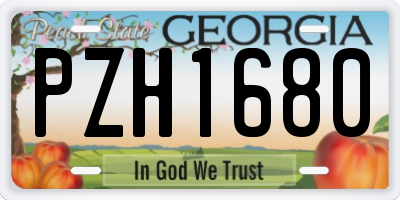 GA license plate PZH1680