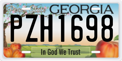 GA license plate PZH1698