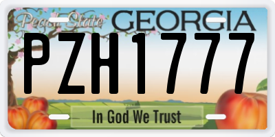 GA license plate PZH1777