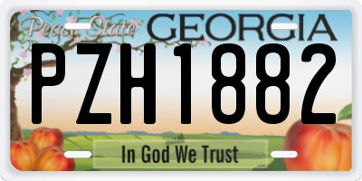 GA license plate PZH1882