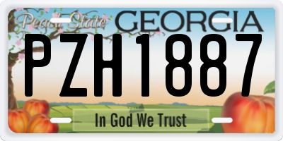 GA license plate PZH1887