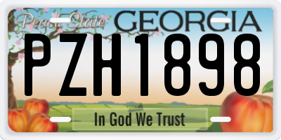 GA license plate PZH1898