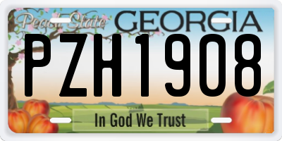 GA license plate PZH1908
