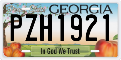 GA license plate PZH1921