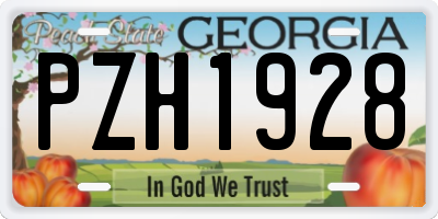 GA license plate PZH1928