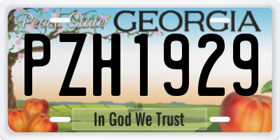 GA license plate PZH1929