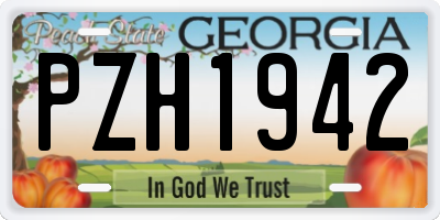 GA license plate PZH1942