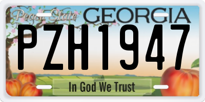 GA license plate PZH1947