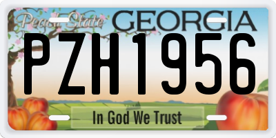 GA license plate PZH1956