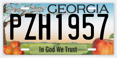 GA license plate PZH1957