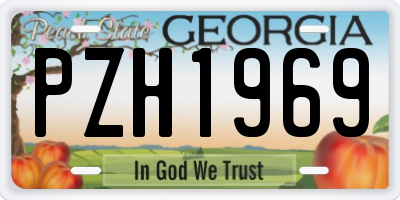 GA license plate PZH1969